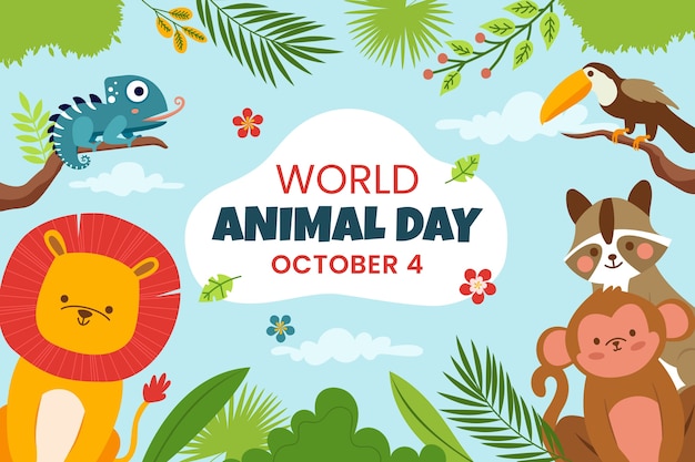 Fondo plano del día mundial de los animales