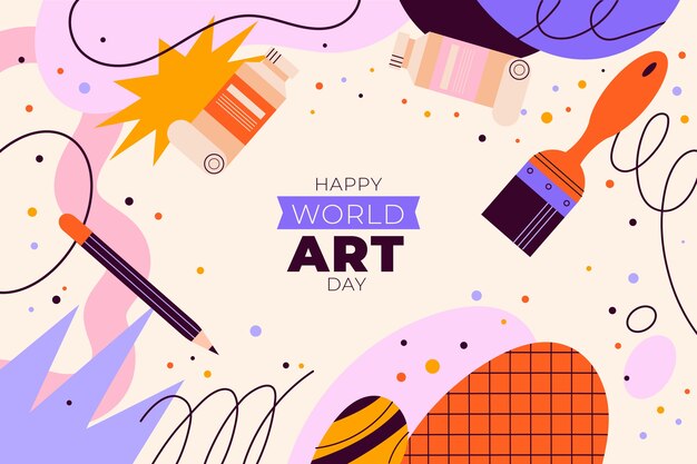 Fondo plano del día mundial del arte