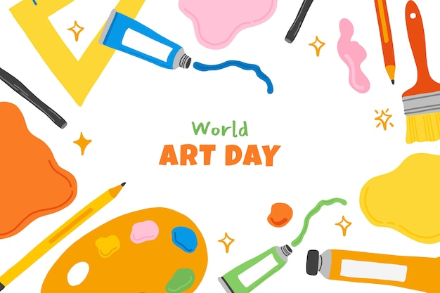 Fondo plano del día mundial del arte