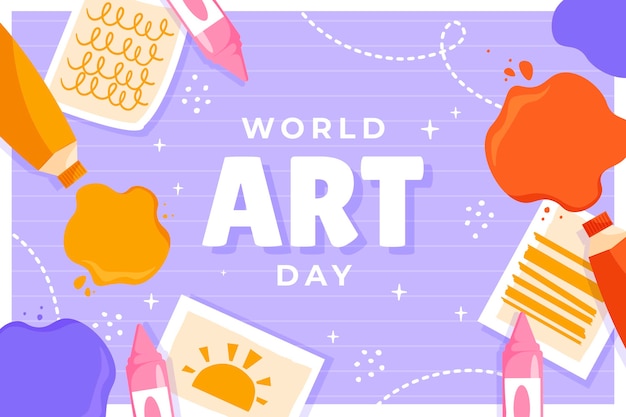 Fondo plano del día mundial del arte