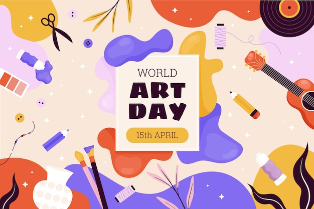 Fondo plano del día mundial del arte