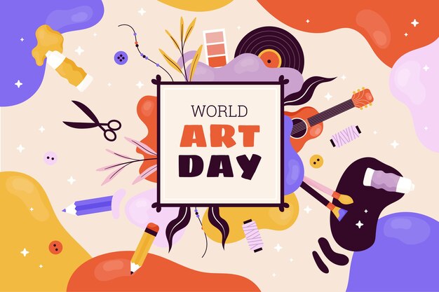 Fondo plano del día mundial del arte