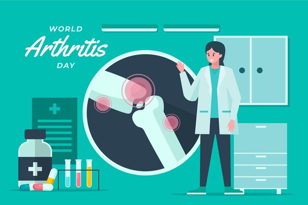 Vector gratuito fondo plano del día mundial de la artritis