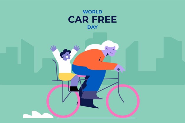 Fondo plano para el día mundial sin automóviles