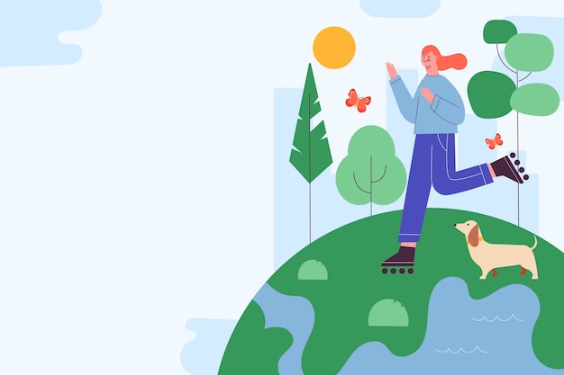 Fondo plano para el día mundial sin automóviles