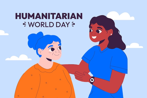 Fondo plano para el día mundial de la ayuda humanitaria