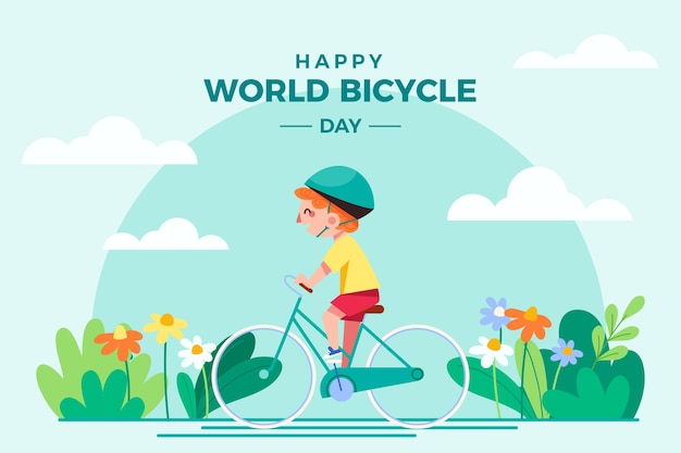 Fondo plano del día mundial de la bicicleta