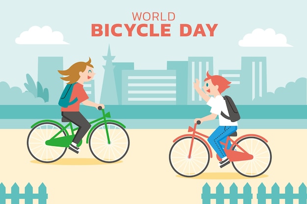 Fondo plano del día mundial de la bicicleta