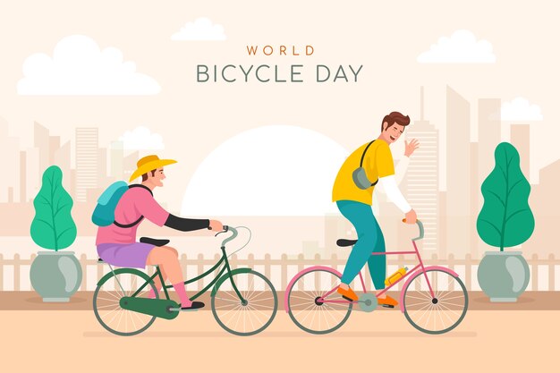 Fondo plano del día mundial de la bicicleta