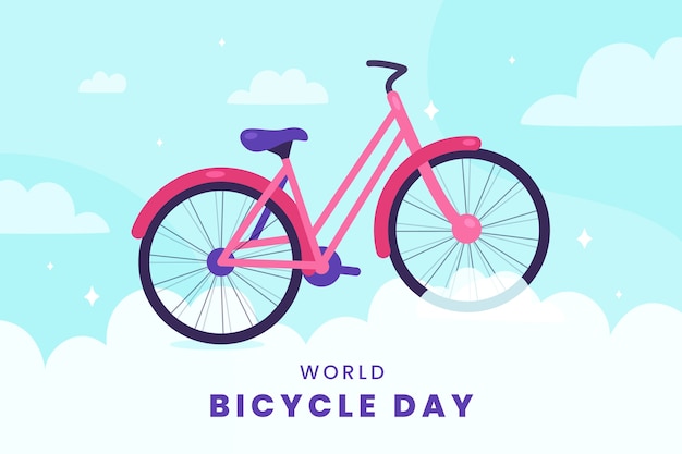 Fondo plano del día mundial de la bicicleta