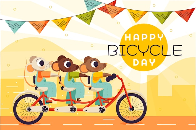 Fondo plano del día mundial de la bicicleta