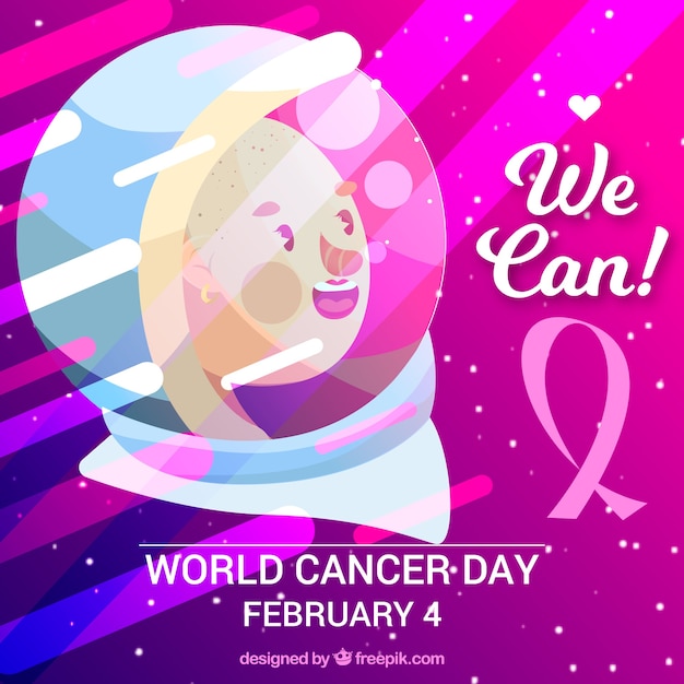 Fondo plano del día mundial del cáncer