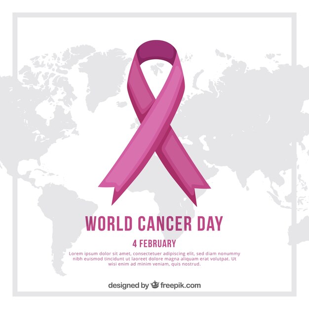 Fondo plano del día mundial del cáncer