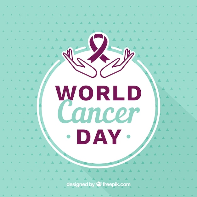 Vector gratuito fondo plano del día mundial del cáncer