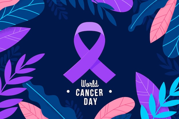 Fondo plano del día mundial del cáncer