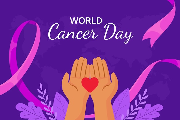 Fondo plano del día mundial del cáncer