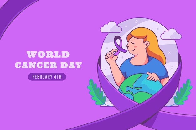 Fondo plano del día mundial del cáncer