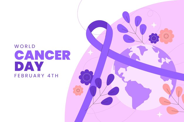 Fondo plano del día mundial del cáncer