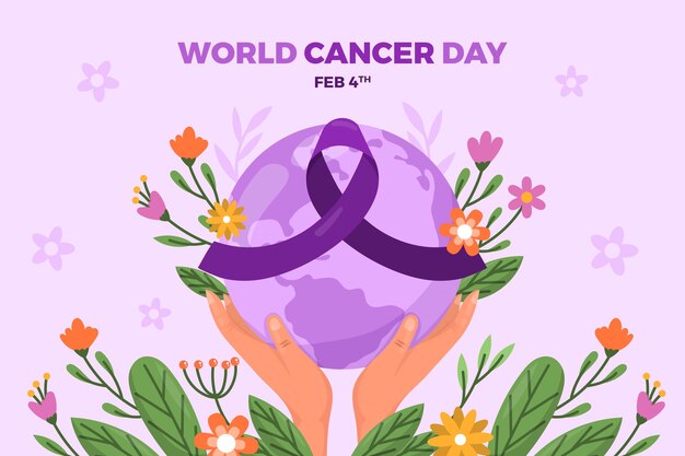 Fondo plano del día mundial del cáncer