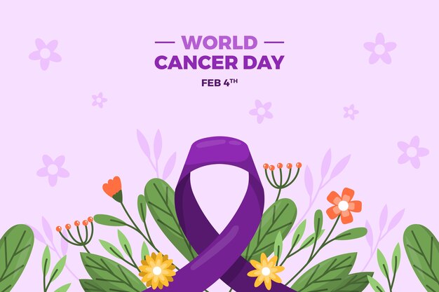 Fondo plano del día mundial del cáncer