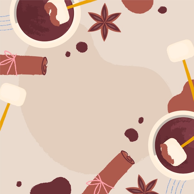 Vector gratuito fondo plano del día mundial del chocolate con chocolate caliente