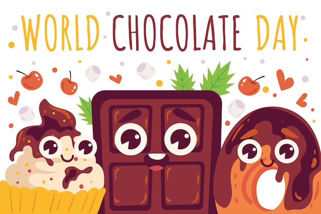 Fondo plano del día mundial del chocolate