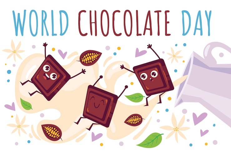 Vector gratuito fondo plano del día mundial del chocolate