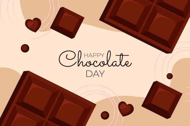 Vector gratuito fondo plano del día mundial del chocolate