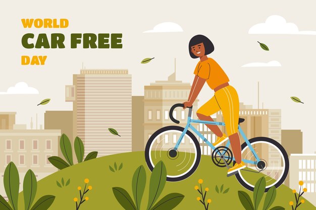 Fondo plano del día mundial sin coches