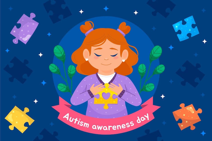Vector gratuito fondo plano para el día mundial de concienciación sobre el autismo