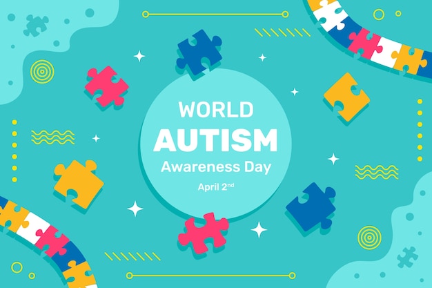 Fondo plano para el Día Mundial de Concienciación sobre el Autismo