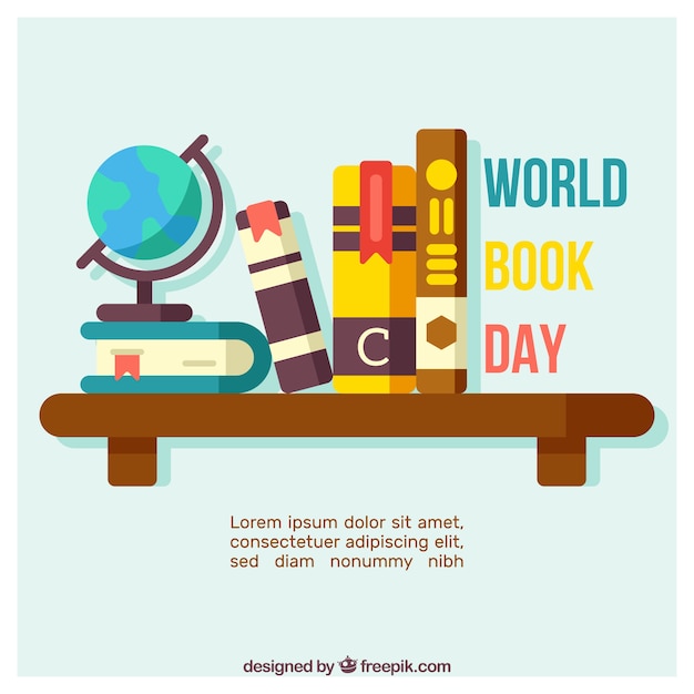 Vector gratuito fondo plano para el día mundial del libro