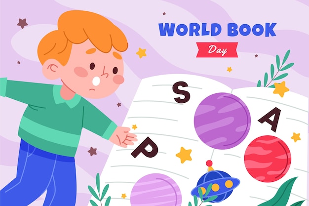 Fondo plano del día mundial del libro
