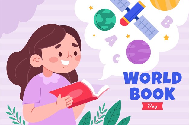 Fondo plano del día mundial del libro