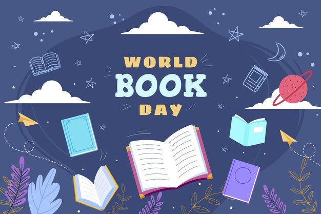 Fondo plano del día mundial del libro