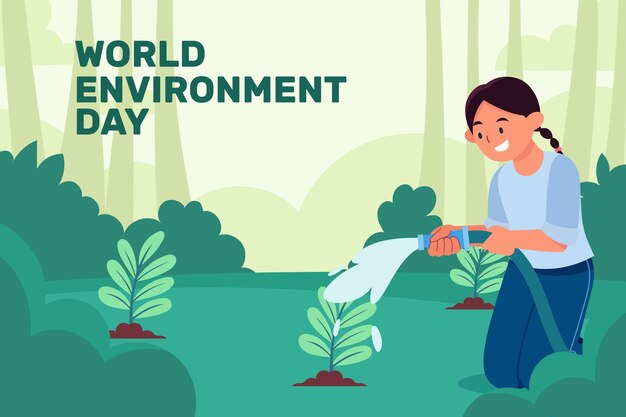 Fondo plano del día mundial del medio ambiente