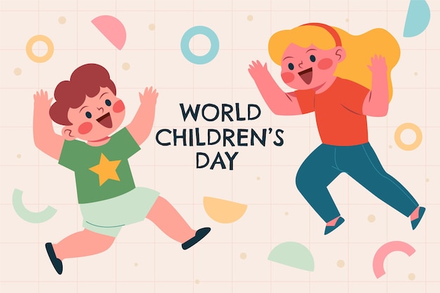 Vector gratuito fondo plano del día mundial del niño