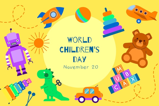 Fondo plano del día mundial del niño