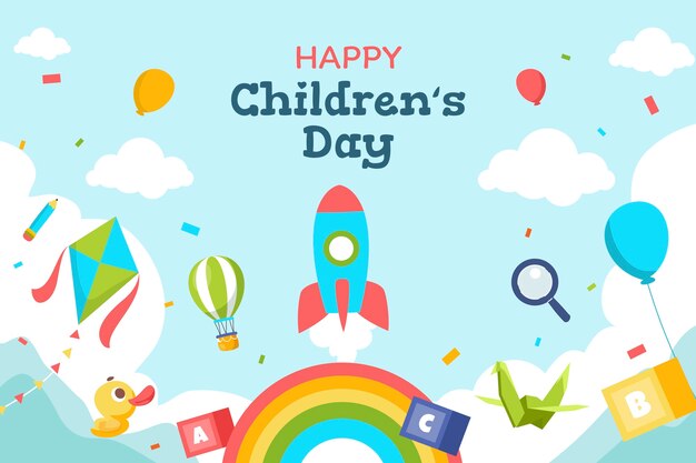 Fondo plano del día mundial del niño.