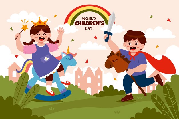 Fondo plano del día mundial del niño