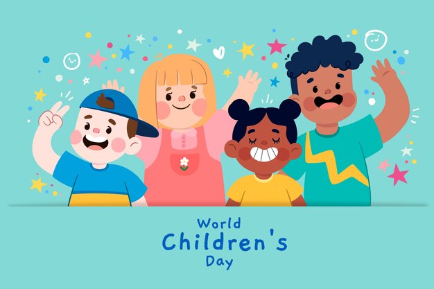 Fondo plano del día mundial del niño