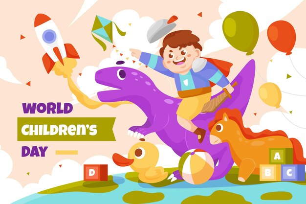 Fondo plano del día mundial del niño