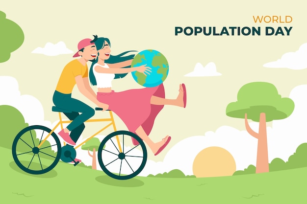 Fondo plano del día mundial de la población