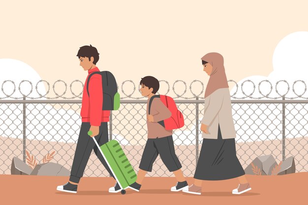 Fondo plano del día mundial de los refugiados