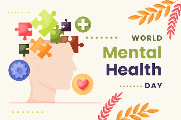 Fondo plano para el día mundial de la salud mental