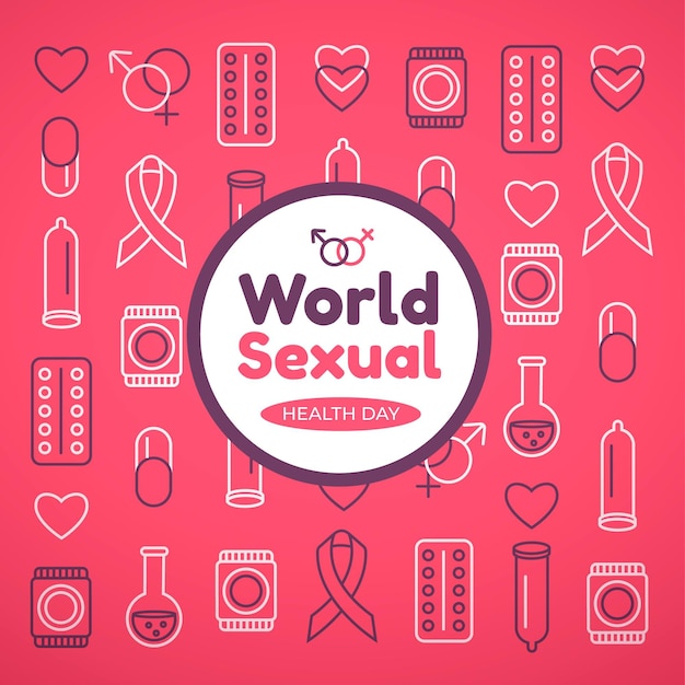 Vector gratuito fondo plano del día mundial de la salud sexual