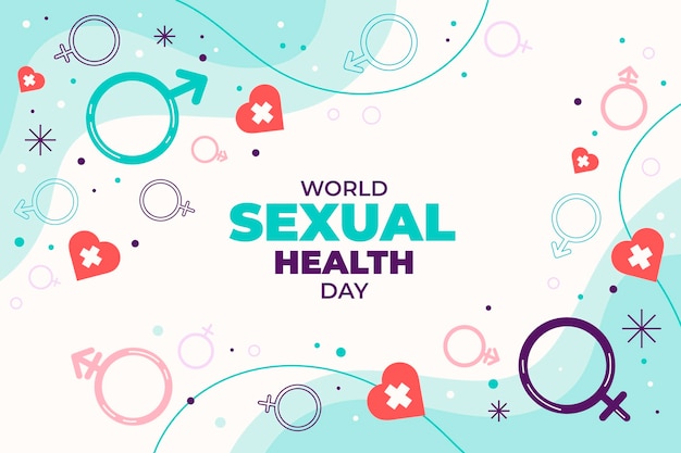 Vector gratuito fondo plano del día mundial de la salud sexual