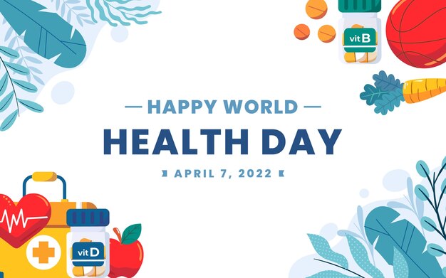 Fondo plano del día mundial de la salud