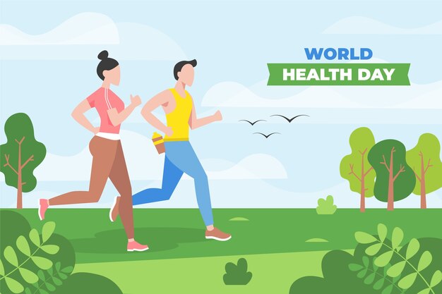 Fondo plano del día mundial de la salud