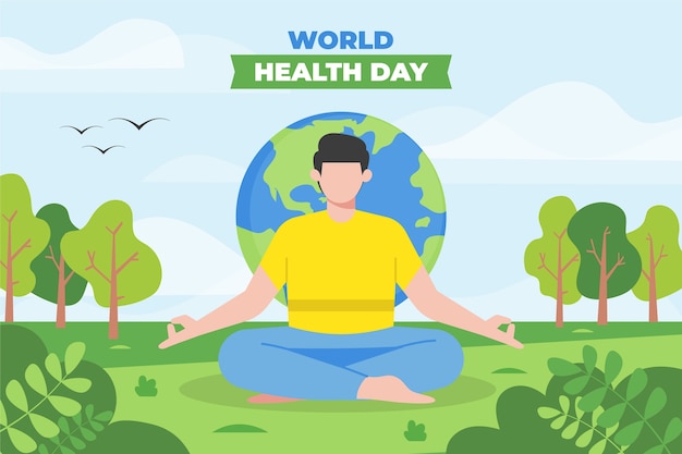 Vector gratuito fondo plano del día mundial de la salud